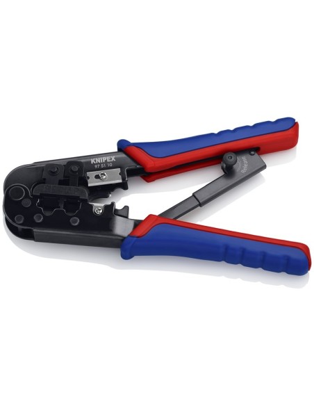 Alicate para crimpar conectores Western con fundas multicomponentes bruñido 190 mm KNIPEX 97 51 10