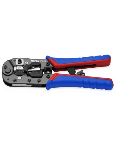 Alicates para crimpar conectores Western RJ45 con fundas multicomponentes bruñido 191 mm KNIPEX 97 51 13