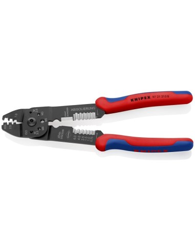 Alicate para crimpar terminales con fundas multicomponentes negro, lacado 230 mm KNIPEX 97 21 215 B