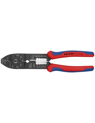 Alicate para crimpar terminales con fundas multicomponentes negro, lacado 230 mm KNIPEX 97 21 215 B