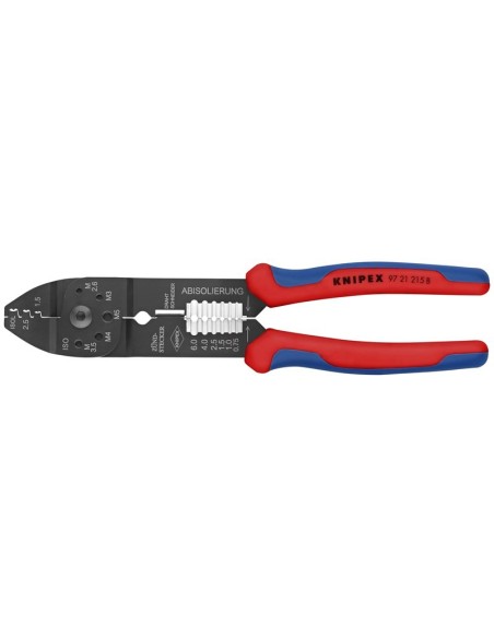 Alicate para crimpar terminales con fundas multicomponentes negro, lacado 230 mm KNIPEX 97 21 215 B