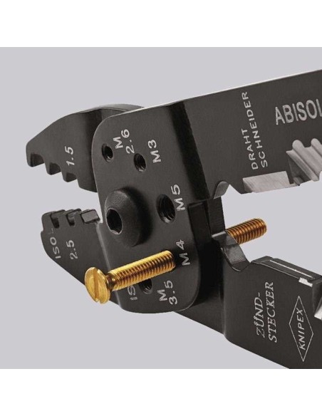 Alicate para crimpar terminales con fundas multicomponentes negro, lacado 230 mm KNIPEX 97 21 215 B