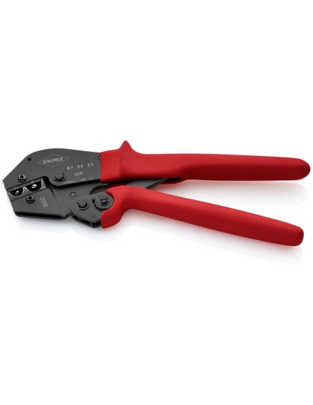 Alicate para crimpar terminales también para trabajar a dos manos con fundas de plástico antideslizantes bruñido 250 mm KNIPEX