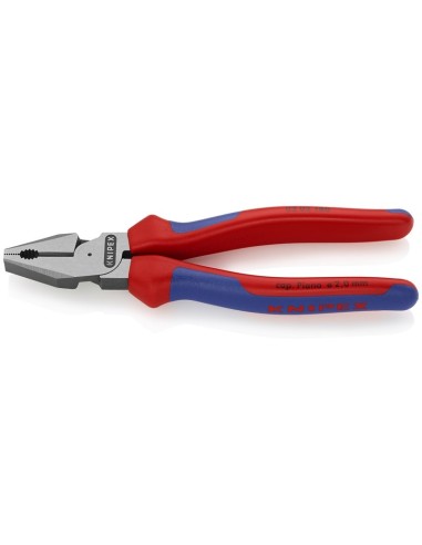 Alicate universal de fuerza con fundas multicomponentes negro atramentado 180 mm (cartulina autoservicio/blíster) KNIPEX 02 02