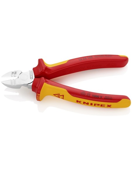 Alicates de corte diagonal con función de pelacables aislados con fundas multicomponentes, según norma VDE cromado 160 mm KNIPE