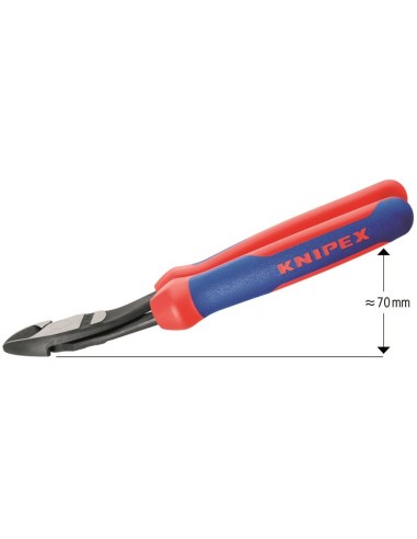Alicates de corte diagonal de fuerza con fundas multicomponentes negro atramentado 200 mm KNIPEX 74 22 200