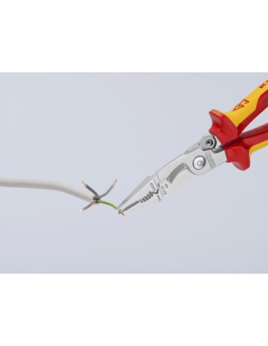 Alicate para instalaciones eléctricas aislados con fundas multicomponentes, según norma VDE cromado 200 mm KNIPEX 13 96 200