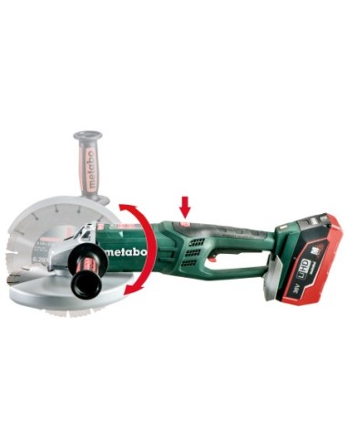 Amoladora 230mm + 2 baterías de 36V + cargador ASC Ultra + maletín METABO 613101660 WPB 36 LTX BL 230
