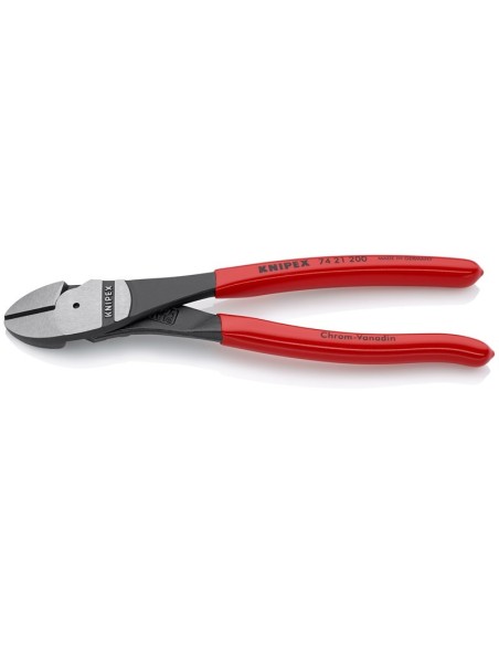 Alicates de corte diagonal de fuerza recubiertos de plástico negro atramentado 200 mm KNIPEX 74 21 200
