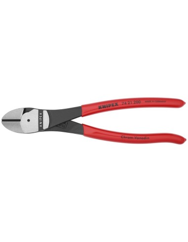 Alicates de corte diagonal de fuerza recubiertos de plástico negro atramentado 200 mm KNIPEX 74 21 200