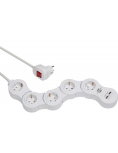 Base de tomas múltiples maniobrable Vario Power con puertos USB
