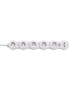 Base de tomas múltiples maniobrable Vario Power con puertos USB 2