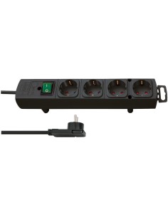 Base de tomas múltiples Comfort-Line Plus negra con clavija plana