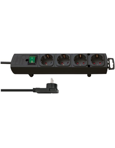 Base de tomas múltiples Comfort-Line Plus negra con clavija plana