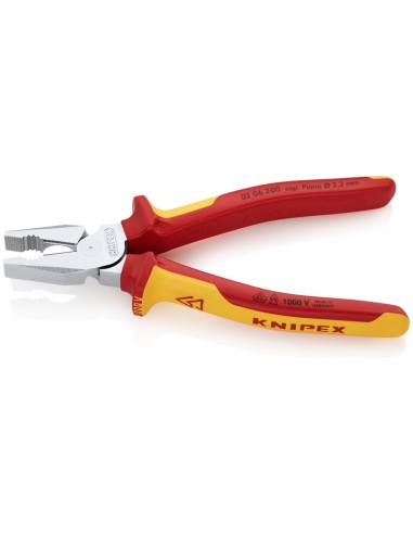 Alicate universal de fuerza aislados con fundas multicomponentes, según norma VDE cromado 200 mm KNIPEX 02 06 200