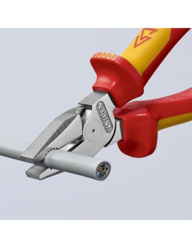 Alicate universal de fuerza aislados con fundas multicomponentes, según norma VDE cromado 200 mm KNIPEX 02 06 200