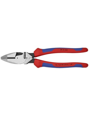Alicate universal de fuerza Lineman modelo americano con fundas multicomponentes negro atramentado 240 mm (cartulina autose