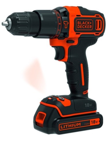 BDCHD18KB-QW - Taladro percutor 18V + cargador 400mA + 2 baterías + Maletín