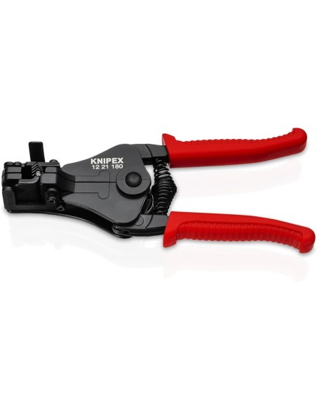 Alicate pelacables con cuchillas de forma precisa con fundas de plástico negro, lacado 180 mm KNIPEX 12 21 180 EAN