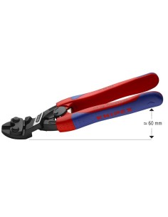 CoBolt Cortabulones compacto con fundas esbeltas en dos componentes negro atramentado 200 mm KNIPEX 71 22 200