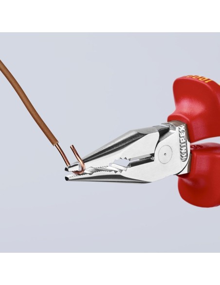 Alicate universal en punta aislados con fundas multicomponentes, según norma VDE cromado 145 mm KNIPEX 08 26 145