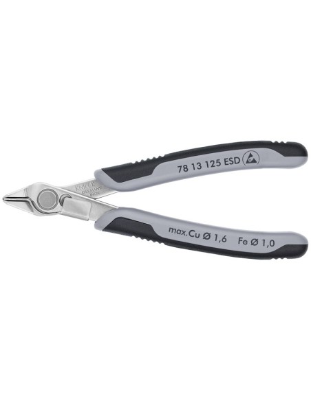 Electronic Super Knips ESD con fundas multicomponentes 125 mm KNIPEX 78 13 125 ESD