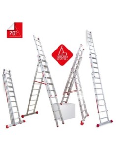 EN1500 | Escalera multiuso de 3 tramos con peldaños cómodos