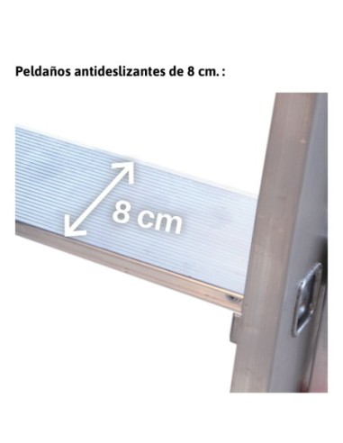 EN1500 | Escalera multiuso de 3 tramos con peldaños cómodos