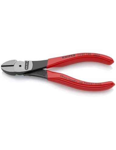 Alicates de corte diagonal de fuerza recubiertos de plástico negro atramentado 140 mm (cartulina autoservicio/blíster) KNIPEX 7