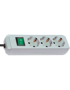 Base de tomas múltiples Eco-Line gris claro con interruptor 2