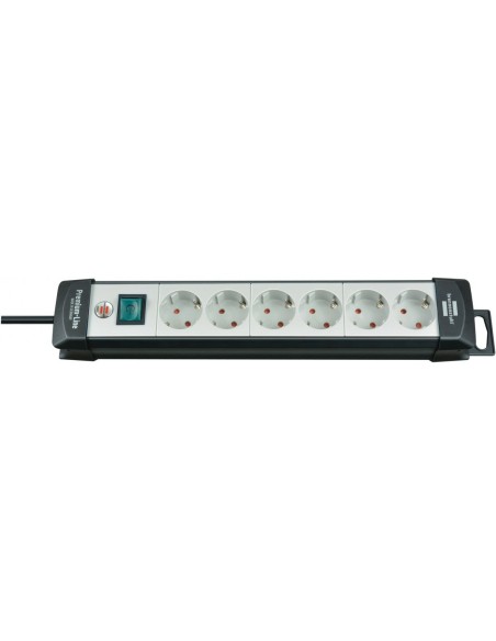 Base de tomas múltiples Premium-Line gris claro/ negra con varias posibilidad de instalación y fijación