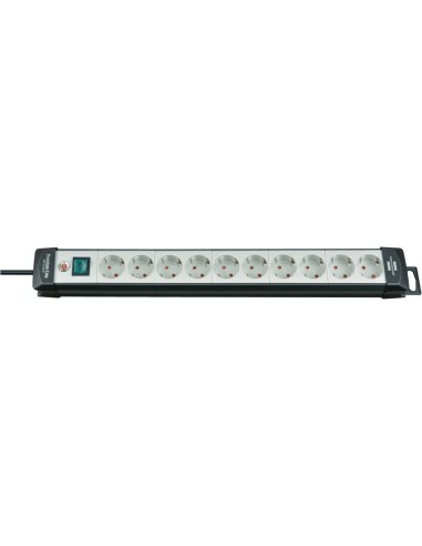 Base de tomas múltiples Premium-Line gris claro/ negra con varias posibilidad de instalación y fijación