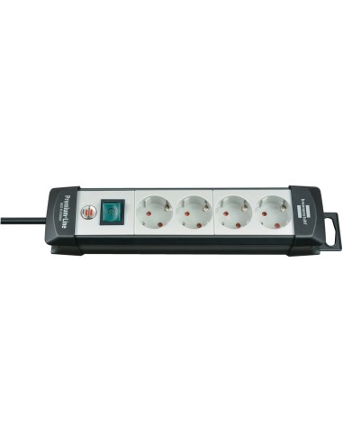 Base de tomas múltiples Premium-Line gris claro/ negra con varias posibilidad de instalación y fijación