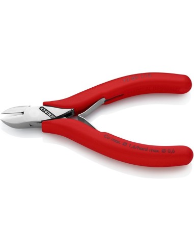 Alicates de corte diagonal para electrónica recubiertos de plástico 115 mm (cartulina autoservicio/blíster) KNIPEX 77 01 115 SB