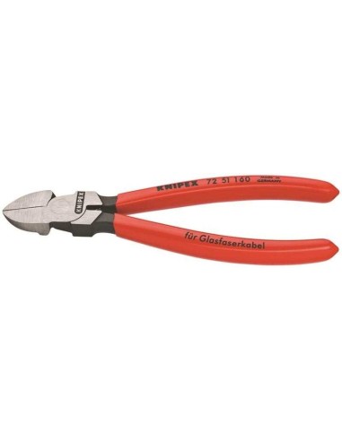 Alicate de corte diagonal para fibra óptica recubiertos de plástico 160 mm KNIPEX 72 51 160
