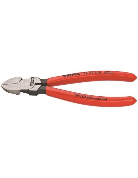 Alicate de corte diagonal para fibra óptica recubiertos de plástico 160 mm KNIPEX 72 51 160