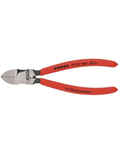 Alicate de corte diagonal para fibra óptica recubiertos de plástico 160 mm KNIPEX 72 51 160