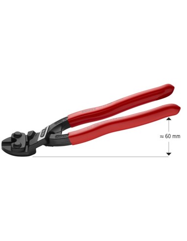 CoBolt Cortabulones compacto recubiertos de plástico negro atramentado 200 mm (cartulina autoservicio/blíster) KNIPEX 71 21 20