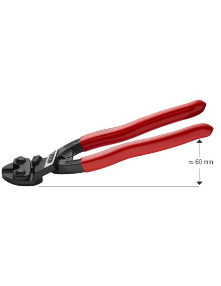 CoBolt Cortabulones compacto recubiertos de plástico negro atramentado 200 mm (cartulina autoservicio/blíster) KNIPEX 71 21 20