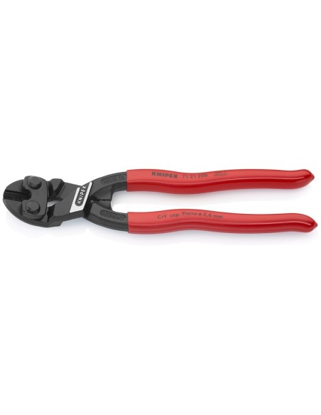 CoBolt Cortabulones compacto recubiertos de plástico negro atramentado 200 mm (cartulina autoservicio/blíster) KNIPEX 71 21 20