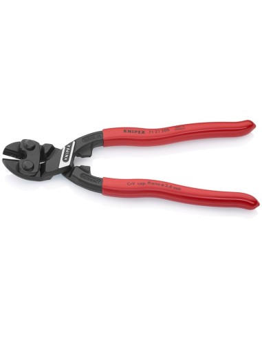 CoBolt Cortabulones compacto recubiertos de plástico negro atramentado 200 mm (cartulina autoservicio/blíster) KNIPEX 71 21 20