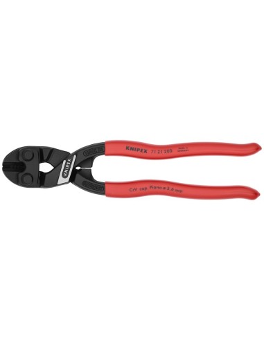 CoBolt Cortabulones compacto recubiertos de plástico negro atramentado 200 mm (cartulina autoservicio/blíster) KNIPEX 71 21 20
