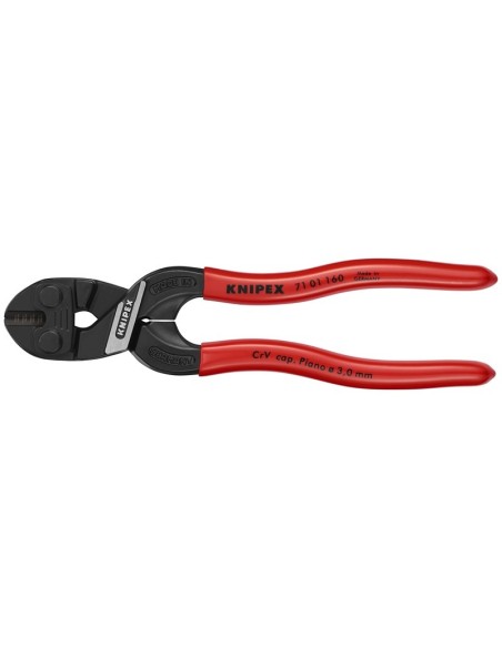 CoBolt S Cortabulones compactos recubiertos de plástico negro atramentado 160 mm KNIPEX 71 01 160