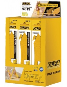 Cúter de seguridad desechable con cuchillas ocultas SK-15 en caja dispensadora