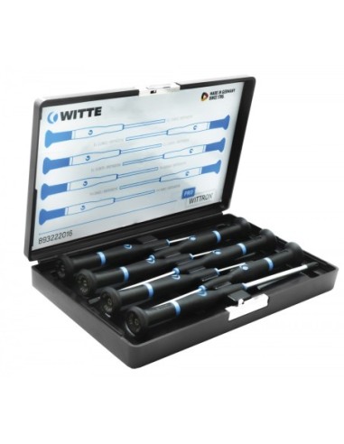 Juego de destornilladores de precisión WITTRON en estuche de plástico antichoque
