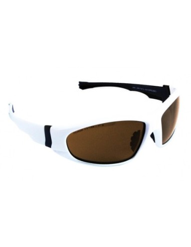 Gafas de seguridad polarizadas marrones con montura blanca EAGLE