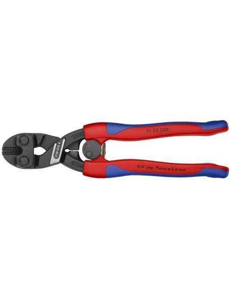 CoBolt Cortabulones compacto con fundas esbeltas en dos componentes negro atramentado 200 mm (cartulina autoservicio/blíster)