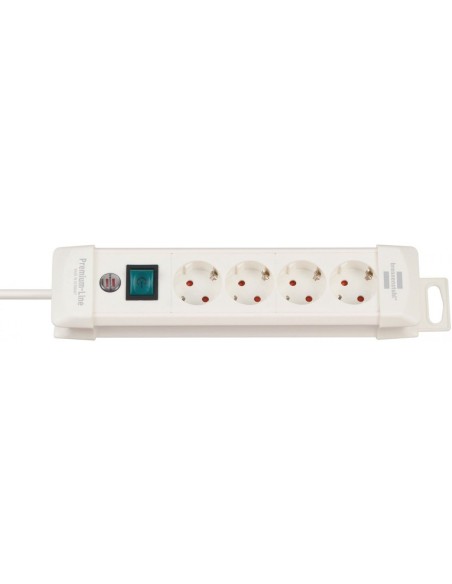 Base de tomas múltiples Premium-Line blanca con varias posibilidad de instalación y fijación