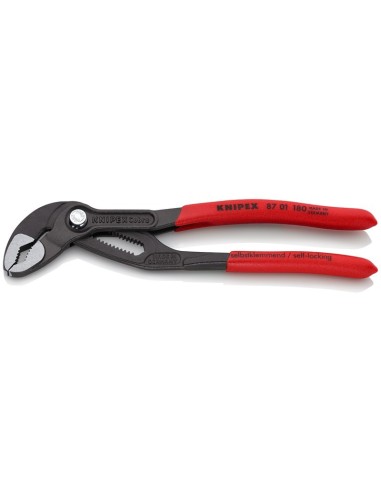 Cobra Tenaza para bombas de agua recubiertos de plástico antideslizante gris atramentado 180 mm KNIPEX 87 01 180