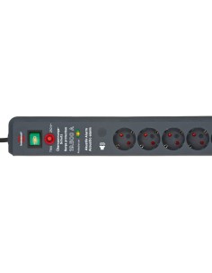 Base de tomas múltiples Secure-Tec con protección contra subidas de tensión y señal acústica 2